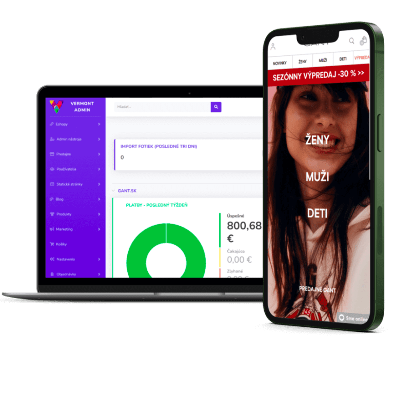 Na laptope a smartfone su mockupy pre Vermont