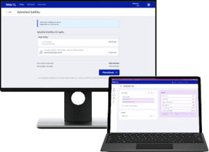 O2 mockup umiestnený na počítači a laptope